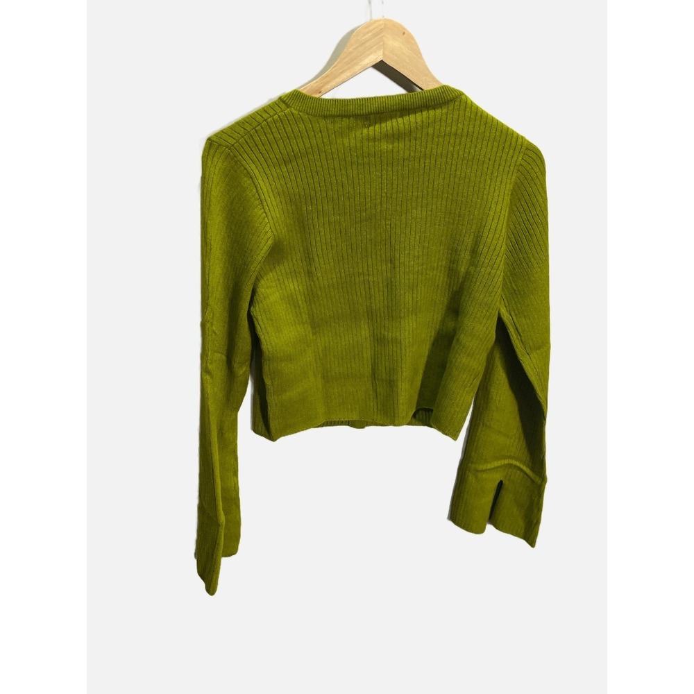 wild fable Olive Green Ribbed Button-Up Cardigan - Picture 4 of 4
